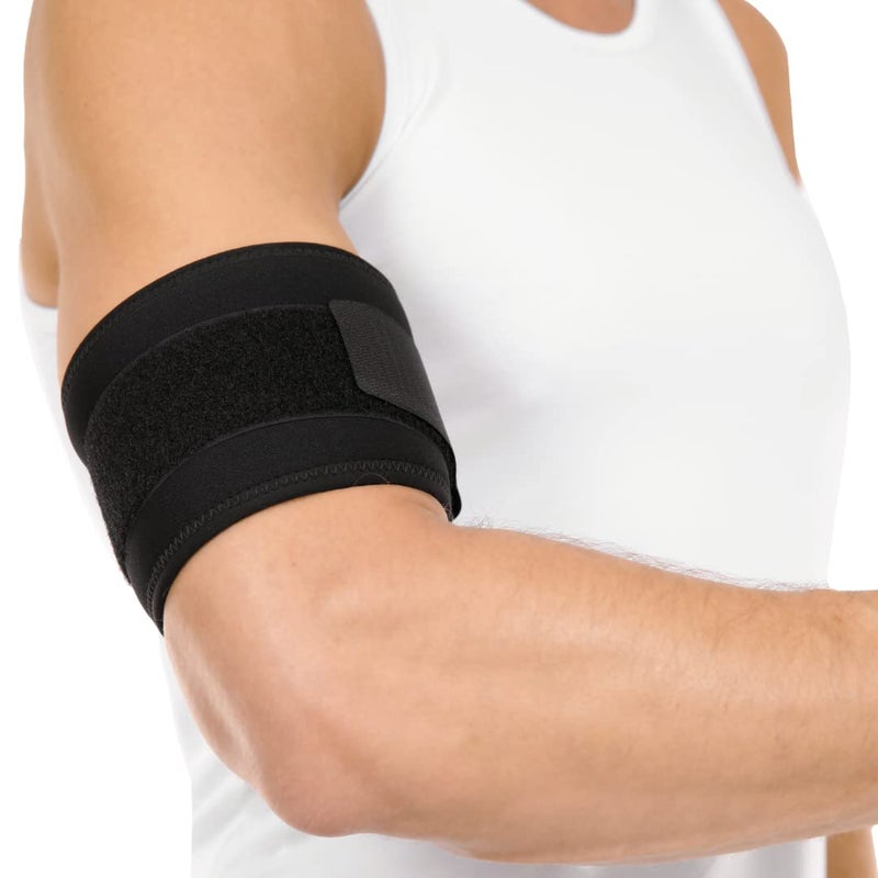 BraceAbility حزام العضلة ذات الرأسين - دعامة ضغط للذراع العلوية لعلاج التهاب الأوتار، تمزقات، تخفيف التورم، الإصابات، تمزق الأوتار، إجهاد عضلات البراشي، لف الألم في العضلة ثلاثية الرؤوس (مقاس واحد) - Image 1